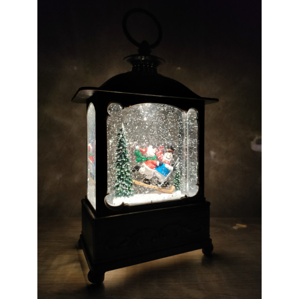 Зимова казка музичний новорічний світильник, декор світильник від usb Snow Lantern