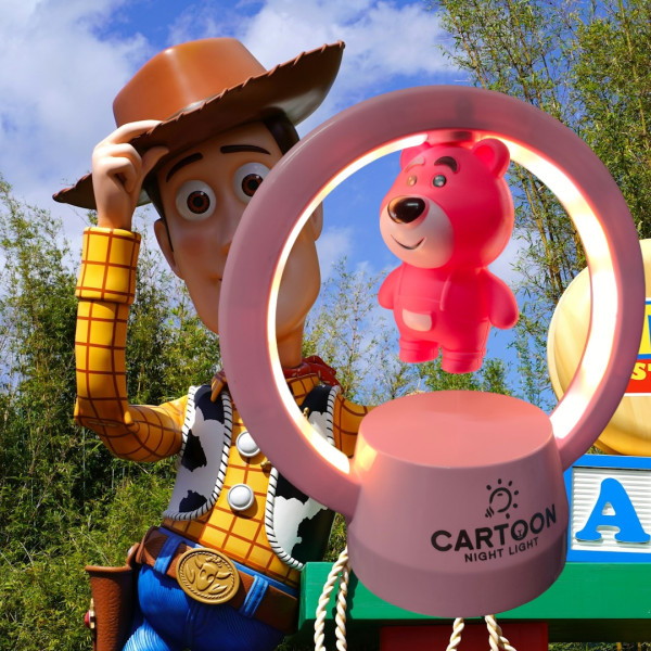 Милый детский ночник мини Розовый медведь"Lotso Bear" в воздухе светодиодный, Оригинальные детские ночники
