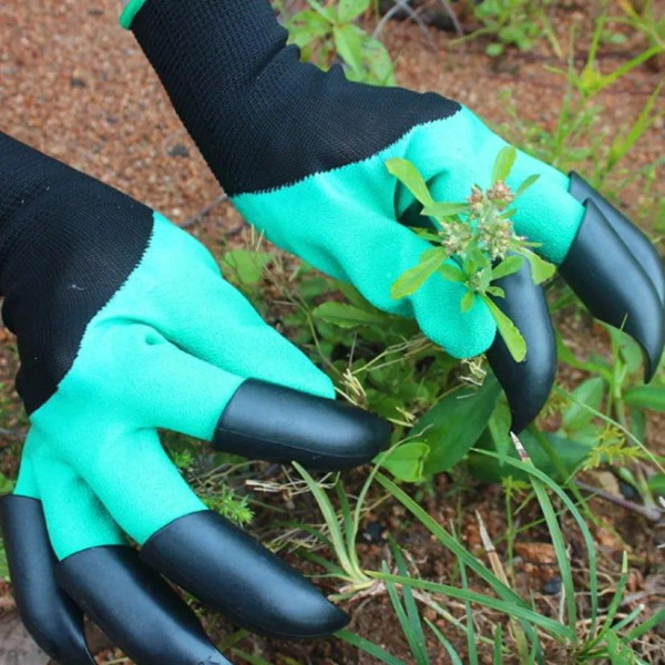 Рукавички з кігтями для саду городу Garden genie прогумовані для роботи в саду