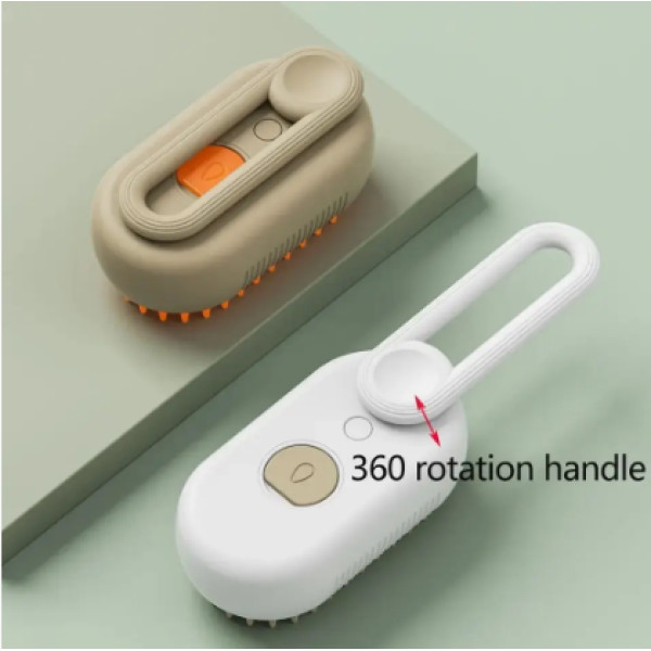 Парова щітка 5в1 акумуляторна гребінець для кота та собаки USB PET SPRAY MASSAGE BRUSH на акумуляторі