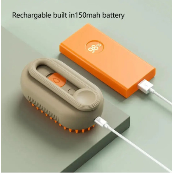 Парова щітка 5в1 акумуляторна гребінець для кота та собаки USB PET SPRAY MASSAGE BRUSH на акумуляторі