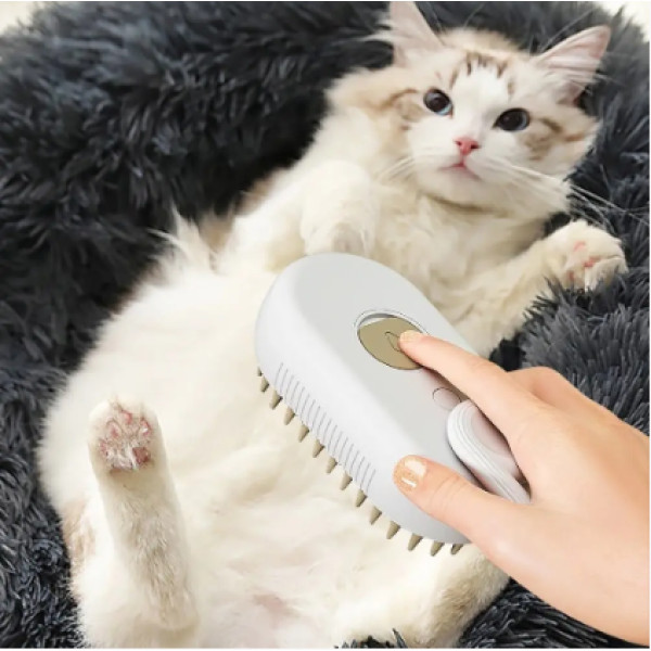 Парова щітка 5в1 акумуляторна гребінець для кота та собаки USB PET SPRAY MASSAGE BRUSH на акумуляторі