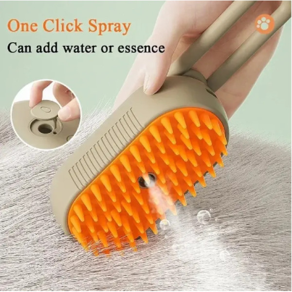 Парова щітка 5в1 акумуляторна гребінець для кота та собаки USB PET SPRAY MASSAGE BRUSH на акумуляторі
