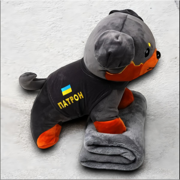 Плед-подушка 3в1 пес-патрон м'яка іграшка 50 см дитяче покривало у вигляді собаки подарунок для дітей та дорослих