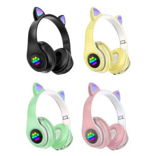 Бездротові дитячі світні навушники котяч вушка, складані Bluetooth з RGB-підсвіткою з лампками