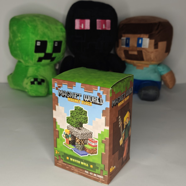 Дитячий Магнітний конструктор кубики Minecraft 47 дет. з магнітних блоків, конструктор на магнітах із кубиків