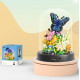 Конструктор у колбі з підсвіткою Balody Butterfly Dancing 530 деталей, Блоковий 3д конструктор метелика та квіти