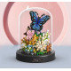 Конструктор у колбі з підсвіткою Balody Butterfly Dancing 530 деталей, Блоковий 3д конструктор метелика та квіти