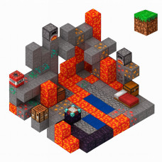 Магнітний конструктор з кубиків Шахта з лавою 143 шт. Minecraft Magnetic Cube H063 — кубики майнкрафт