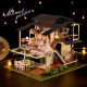 Румбокс 3д Вілла «Сад Моне»‎ ‎ DIY DollHouse + пилозахисний купол з led-підсвічуванням 23x24x32 см