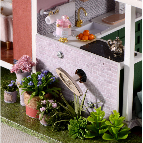Румбокс 3д Вілла «Сад Моне»‎ ‎ DIY DollHouse + пилозахисний купол з led-підсвічуванням 23x24x32 см