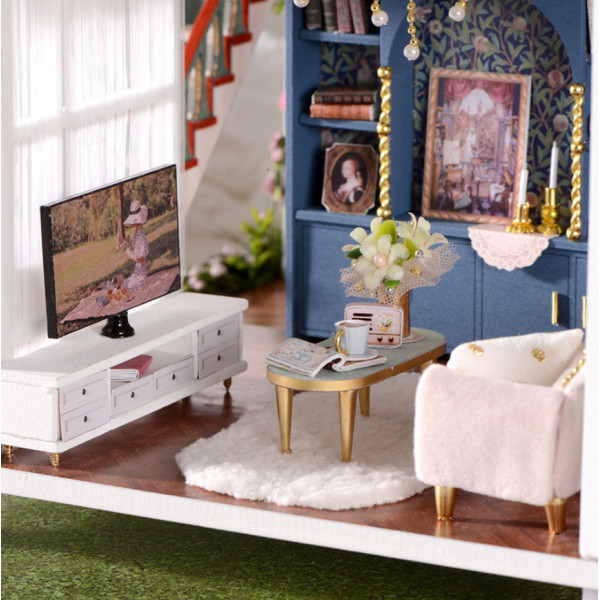 Румбокс 3д Вілла «Сад Моне»‎ ‎ DIY DollHouse + пилозахисний купол з led-підсвічуванням 23x24x32 см