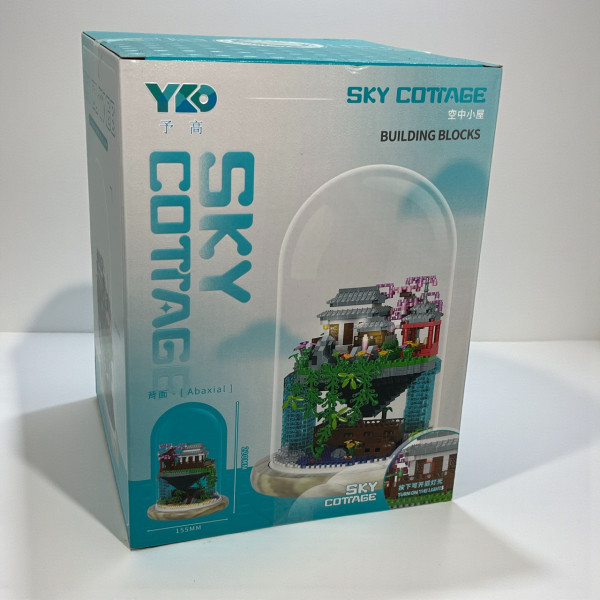 3D Конструктор під куполом «Небесний котедж» з LED-підсвічуванням, 1619 деталей, 22 см, конструктор у колбі