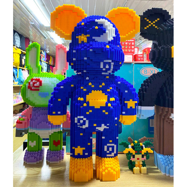 Конструктор Magic Blocks 3D-наноблоки у формі ведмедика Bearbrick "Stars" Зірковий ведмедик