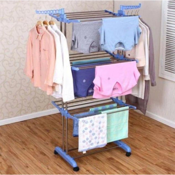 Сушарка для білизни Вертикальна Garment rack Багатоярусне Універсальне сушіння для одягу на коліщатках