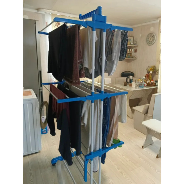 Сушарка для білизни Вертикальна Garment rack Багатоярусне Універсальне сушіння для одягу на коліщатках