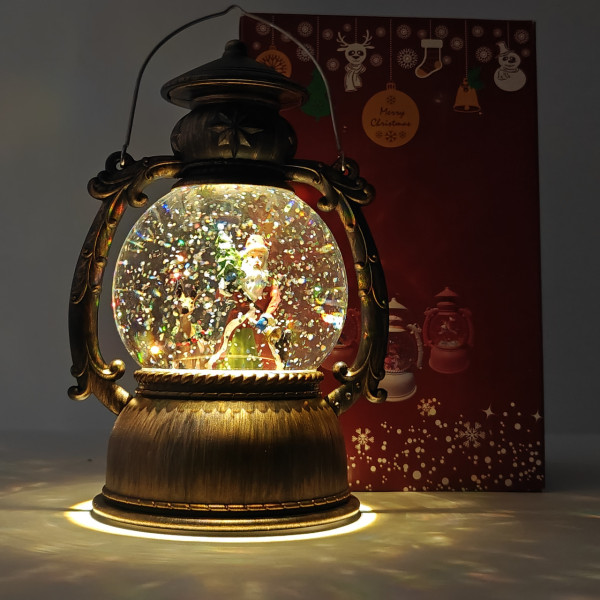 Новорічний музичний світильник Куля зі снігом Water Lantern 22 см ОО-941 ретро ліхтар з ефектом снігу