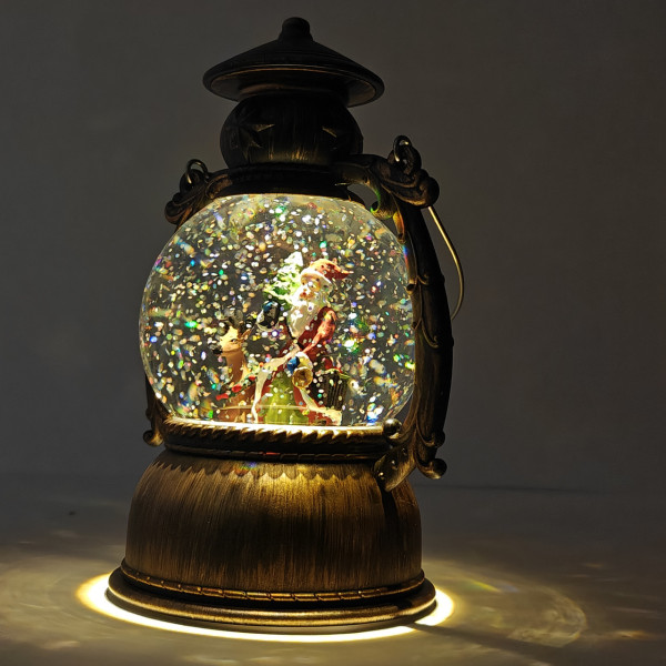 Новорічний музичний світильник Куля зі снігом Water Lantern 22 см ОО-941 ретро ліхтар з ефектом снігу