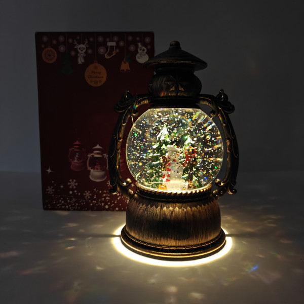 Новорічний музичний світильник Куля зі снігом Water Lantern 22 см ОО-941 ретро ліхтар з ефектом снігу