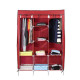 Складана тканинна шафа Storage Wardrobe бордова — 3 секції та 8 полиць, мобільний органайзер для одягу