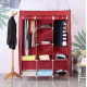 Складана тканинна шафа Storage Wardrobe бордова — 3 секції та 8 полиць, мобільний органайзер для одягу