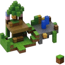 Магнітний блоковий конструктор із кубиків Minecraft Magnetic Cube «Юнтай» - велика 3D-сцена, 216 деталей