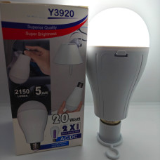 Аварійна світлодіодна лампа e27 20W DT з акумулятором 18650 в патрон, Лампочка Led акумуляторна під цоколь