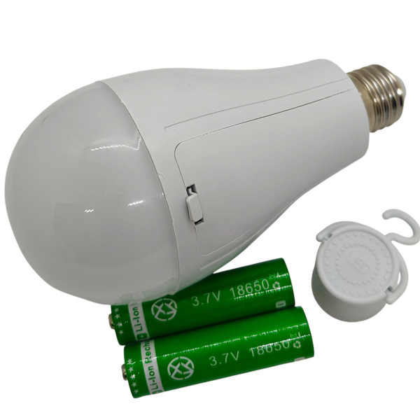 Аварійна світлодіодна лампа e27 20W DT з акумулятором 18650 в патрон, Лампочка Led акумуляторна під цоколь
