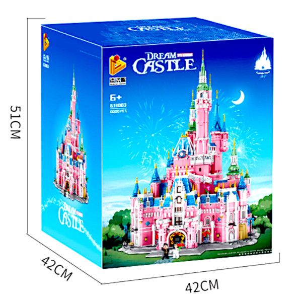 Конструктор замок «Рожева мрія» Panlos 613003 Dream Castle (10 068 деталей, висота 78 см)
