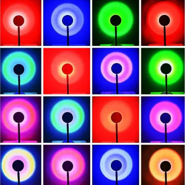 Сансет Лампа проєкційна LED sunset lamp для селфі RGB з пультом