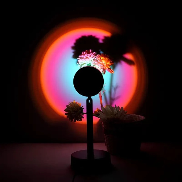 Сансет Лампа проєкційна LED sunset lamp для селфі RGB з пультом