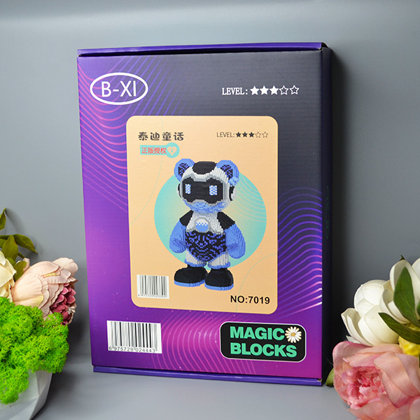 Конструктор Magic Blocks 3D у формі панди Bearbrick 7268 деталей 50 см