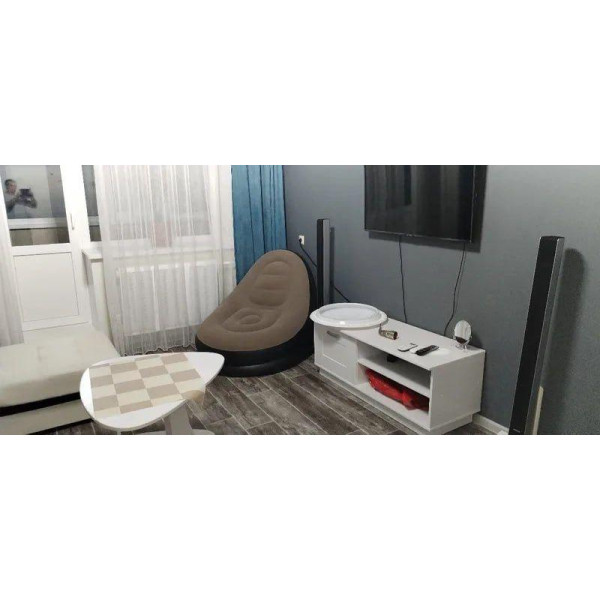 Надувне крісло з пуфиком Air Sofa для дому та природи з насосом велюрове, Надувні крісла та пуфи
