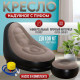 Надувне крісло з пуфиком Air Sofa для дому та природи з насосом велюрове, Надувні крісла та пуфи