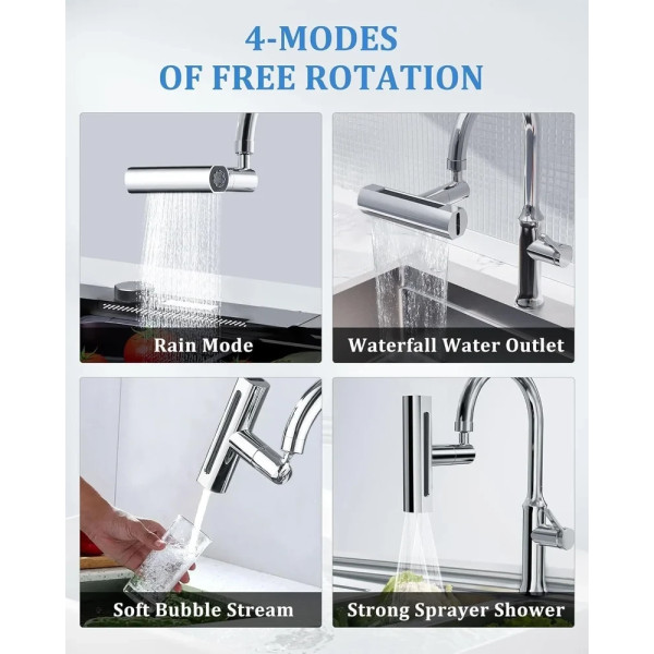 Насадка на кран для змішувача на кухню SHOWER HEAD поворотна на 360гр аератор для кріплення до водопровідного крана