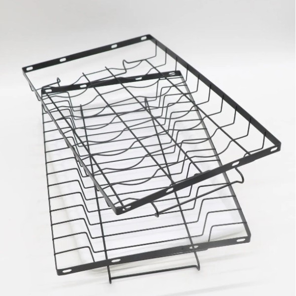 Дворівнева настільна сушарка для зберігання посуду Kitchen rack металеве кухонне сушіння органайзер