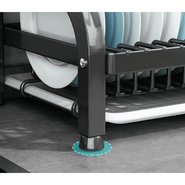 Дворівнева настільна сушарка для зберігання посуду Kitchen rack металеве кухонне сушіння органайзер