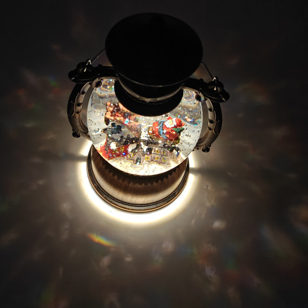 Новорічний музичний світильник Куля зі снігом Water Lantern 22 см ОО-942 ретро ліхтар з ефектом снігу