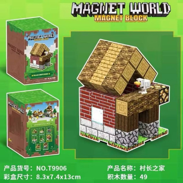 Дитячий Магнітний конструктор кубики Minecraft 49 дет. з магнітних блоків, конструктор на магнітах із кубиків
