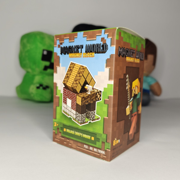 Дитячий Магнітний конструктор кубики Minecraft 49 дет. з магнітних блоків, конструктор на магнітах із кубиків