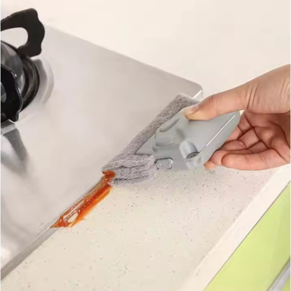 Щітка для чищення рам, щілин і напрямних 14×8,5×6 см — Cleaning brush універсальна губка з ручкою