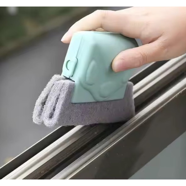 Щітка для чищення рам, щілин і напрямних 14×8,5×6 см — Cleaning brush універсальна губка з ручкою