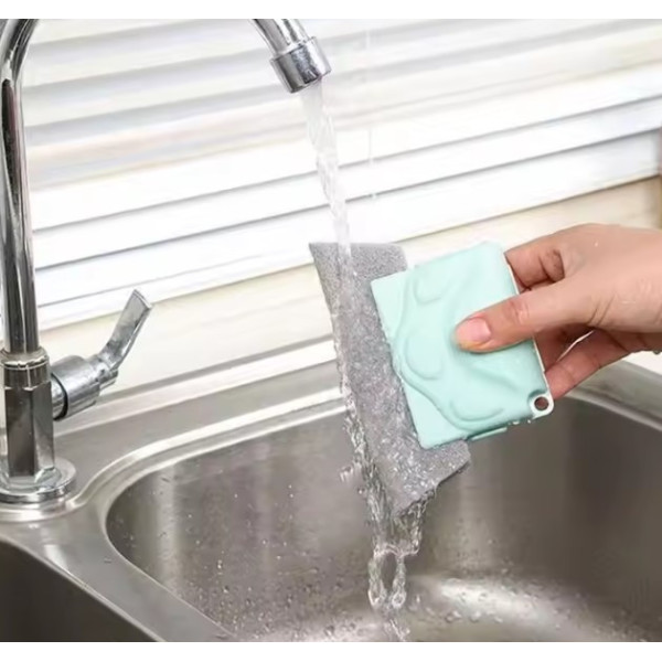 Щітка для чищення рам, щілин і напрямних 14×8,5×6 см — Cleaning brush універсальна губка з ручкою