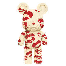 Конструктор magic blocks 43см у вигляді ведмедика з поцілунками "bearbrick" 3D 3000 деталей на подарунок