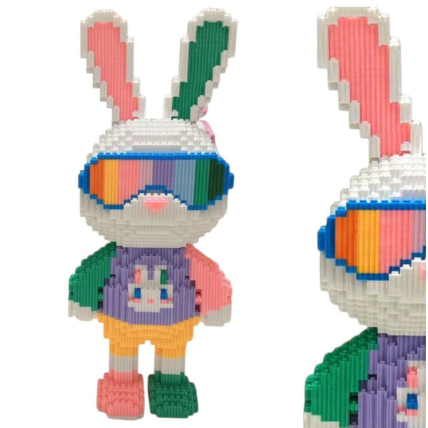 Конструктор Заєць в окулярах "Candy Rabbit" 3D magic blocks 4000+ деталей