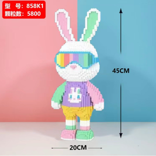 Конструктор Заєць в окулярах "Candy Rabbit" 3D magic blocks 4000+ деталей