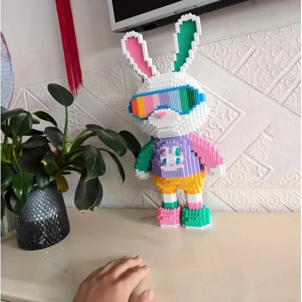 Конструктор Заєць в окулярах "Candy Rabbit" 3D magic blocks 4000+ деталей