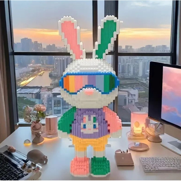 Конструктор Заєць в окулярах "Candy Rabbit" 3D magic blocks 4000+ деталей