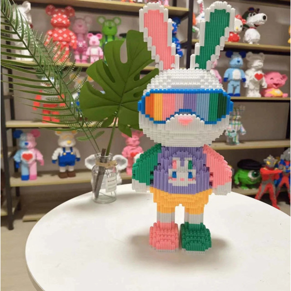 Конструктор Заєць в окулярах "Candy Rabbit" 3D magic blocks 4000+ деталей