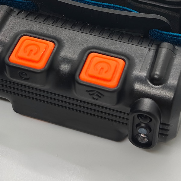 Налобний ліхтарик W690 з датчиком руху, з зарядкою від usb акумуляторний, 6 режимів, червоне світло